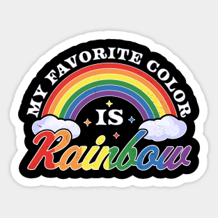 My Favorite Color Is Rainbow LGBTQ Gay Lesbian Pride Rainbow Sticker